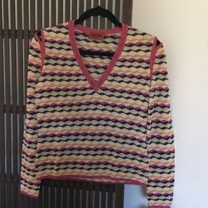 Missoni wave pattern v neck sweater